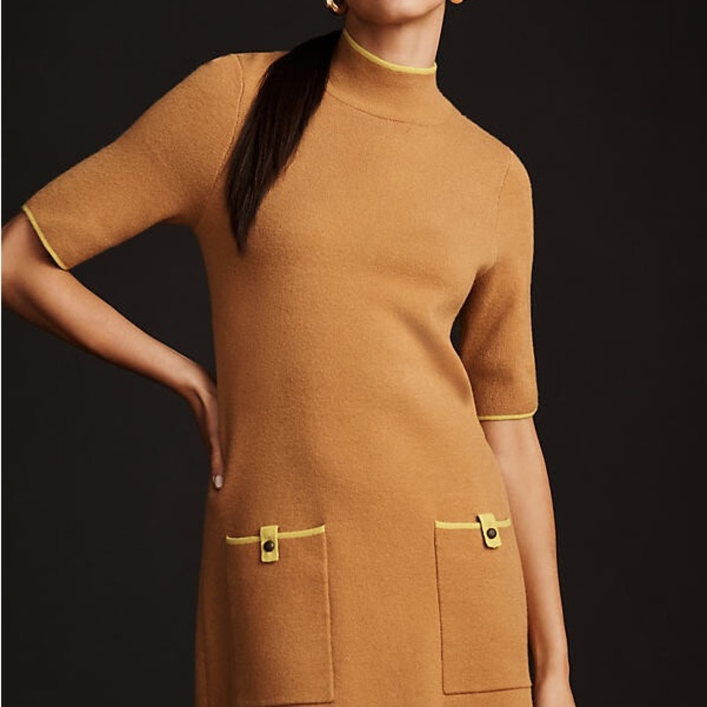 Maeve The Annalise Mock-Neck Mini Sweater Dress XS